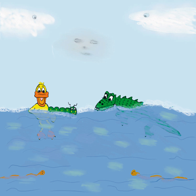 KATIE CATERPILLAR LEARNS HOW TO SWIM/E-Book.CHILDREN'S ACTION AND ADVENTURE BOOK